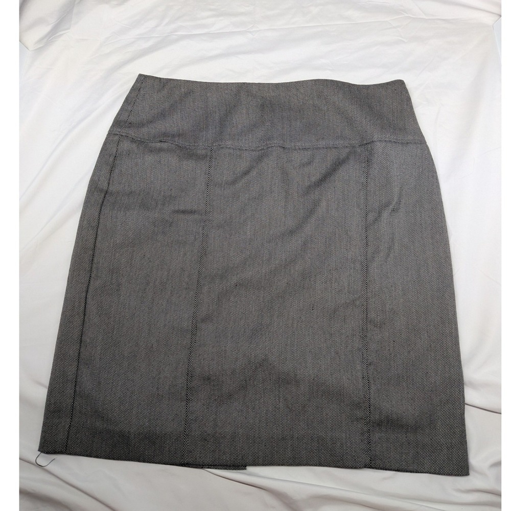 Tailor B Moss Stretch Gray Micro Pattern Pencil Skirt Womens 10
